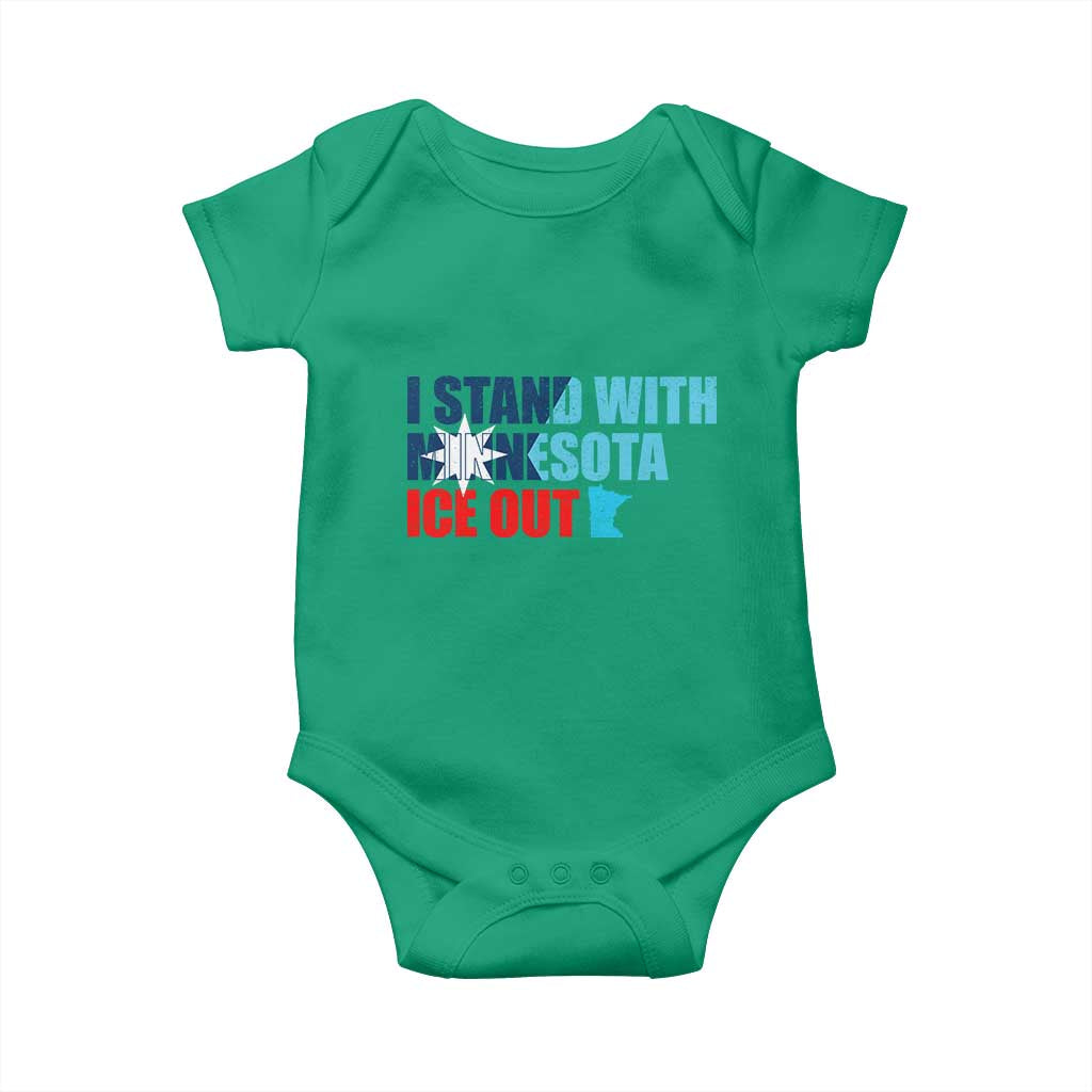 I Stand With Minnesota Baby Onesie Minnesota Resist Anti ICE Immigration Protest