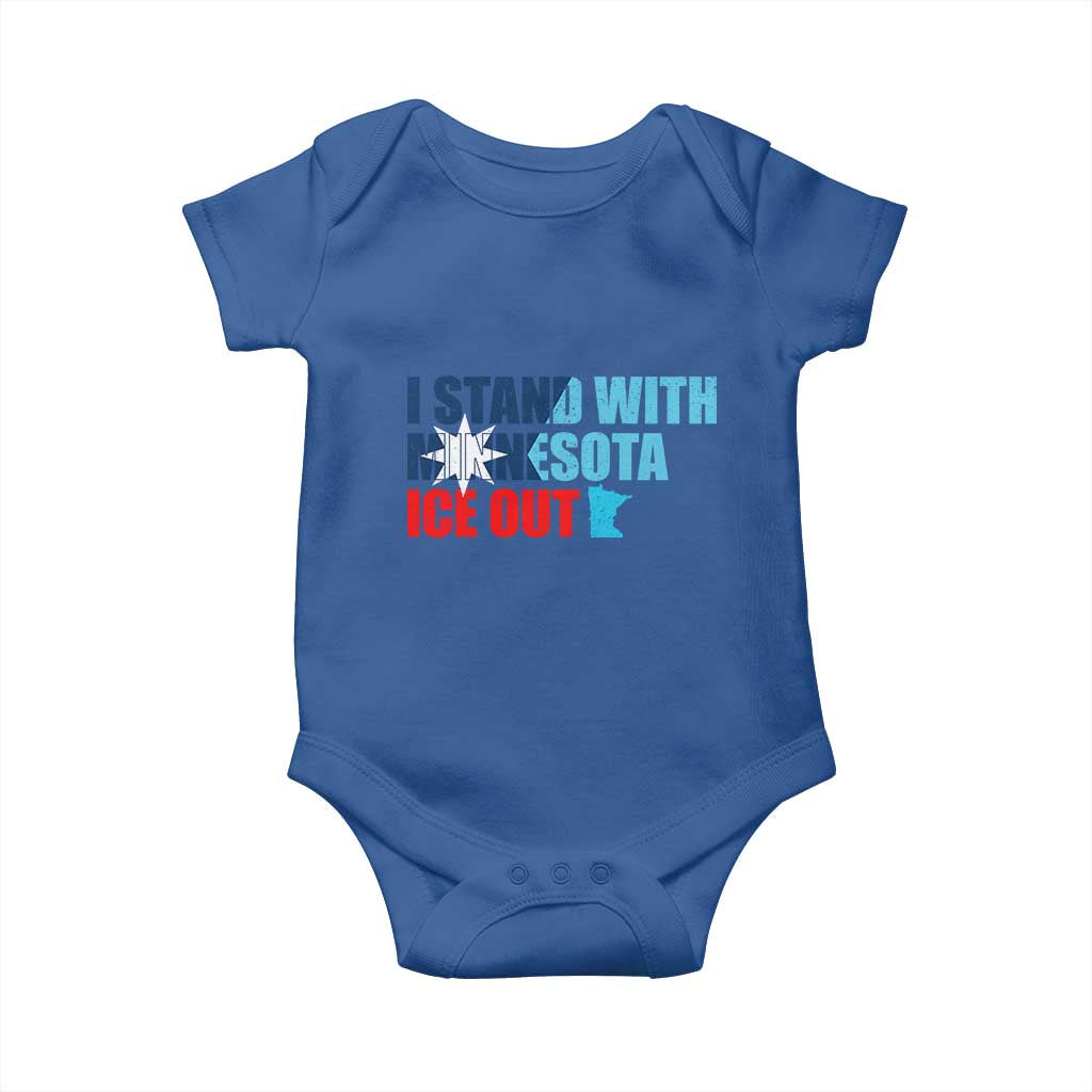 I Stand With Minnesota Baby Onesie Minnesota Resist Anti ICE Immigration Protest