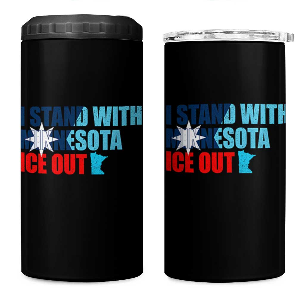 I Stand With Minnesota 4 in 1 Can Cooler Tumbler Minnesota Resist Anti ICE Immigration Protest
