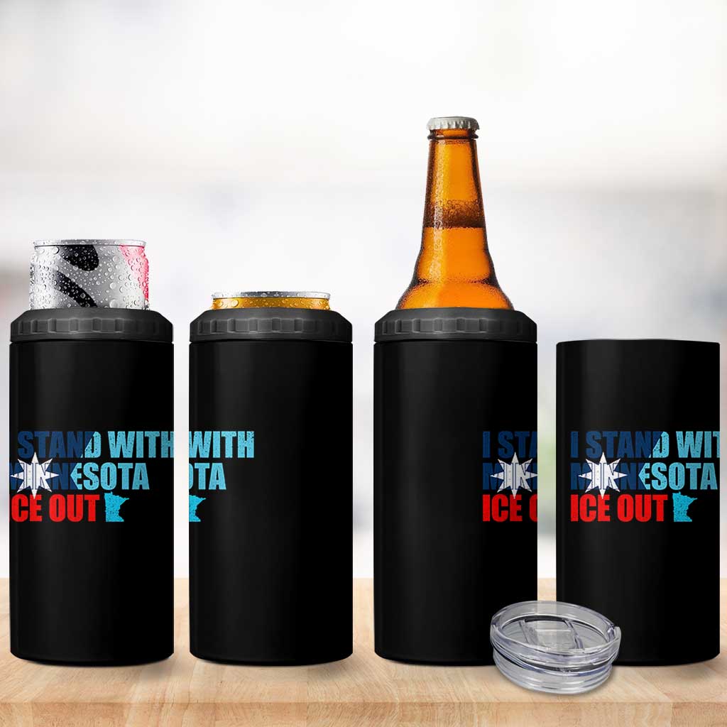 I Stand With Minnesota 4 in 1 Can Cooler Tumbler Minnesota Resist Anti ICE Immigration Protest