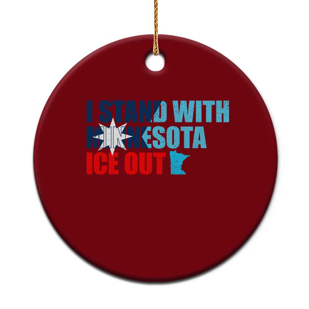 I Stand With Minnesota Ceramic Ornament Minnesota Resist Anti ICE Immigration Protest
