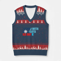 I Stand With Minnesota V-Neck Knit Sweater Vest Minnesota Resist Anti ICE Immigration Protest