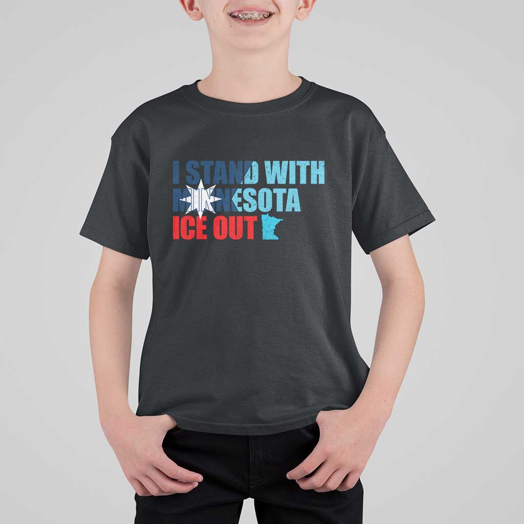 I Stand With Minnesota T Shirt For Kid Minnesota Resist Anti ICE Immigration Protest