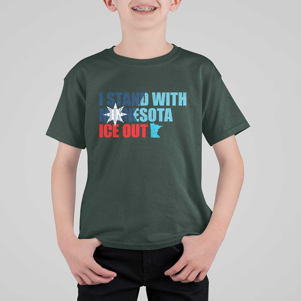 I Stand With Minnesota T Shirt For Kid Minnesota Resist Anti ICE Immigration Protest