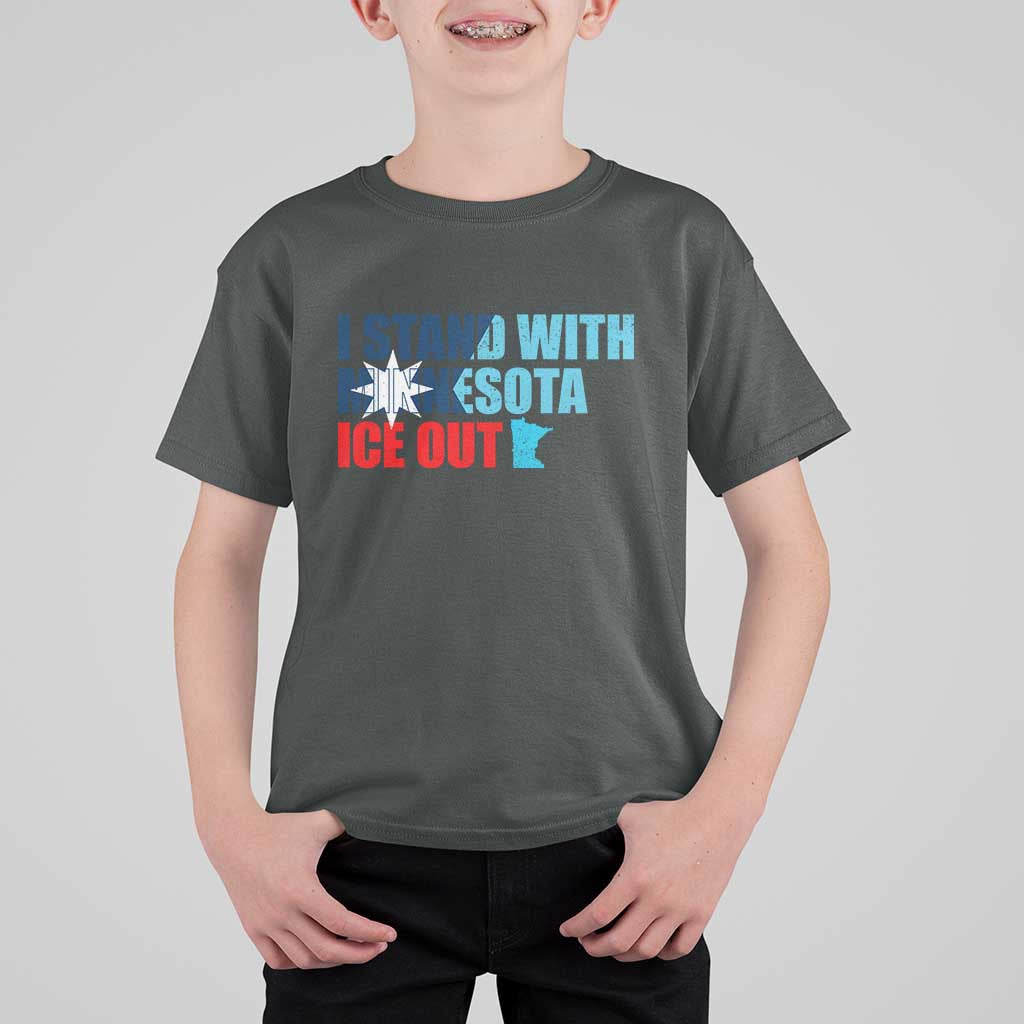 I Stand With Minnesota T Shirt For Kid Minnesota Resist Anti ICE Immigration Protest