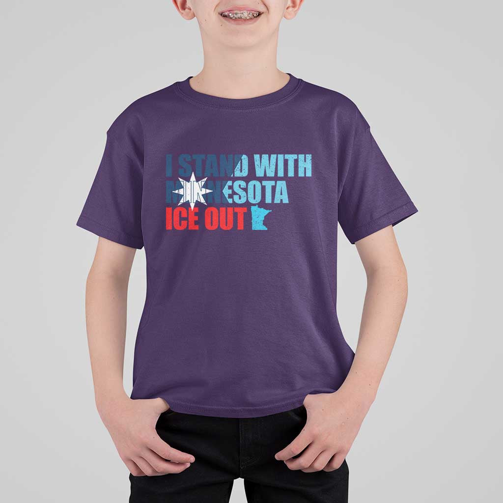 I Stand With Minnesota T Shirt For Kid Minnesota Resist Anti ICE Immigration Protest