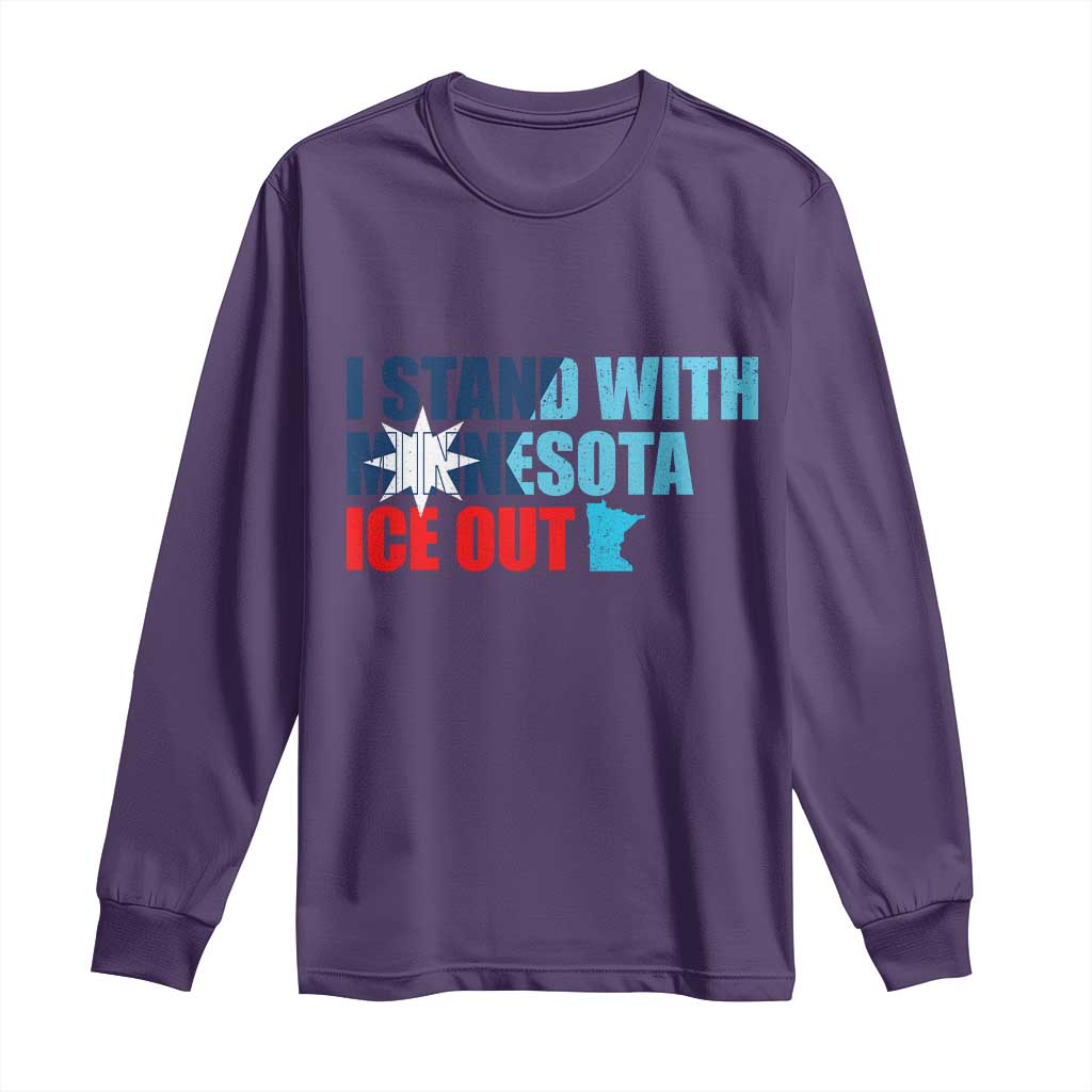 I Stand With Minnesota Long Sleeve Shirt Minnesota Resist Anti ICE Immigration Protest