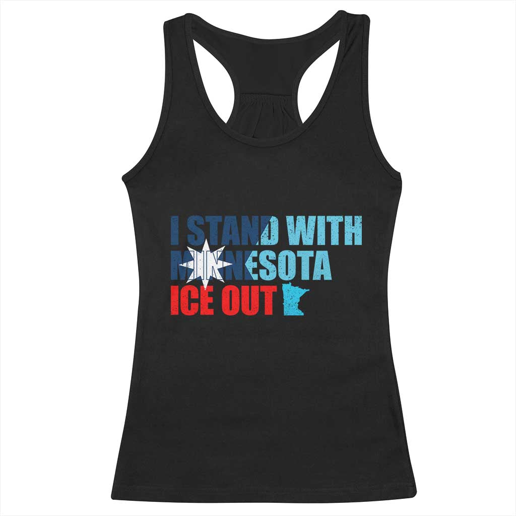 I Stand With Minnesota Racerback Tank Top Minnesota Resist Anti ICE Immigration Protest