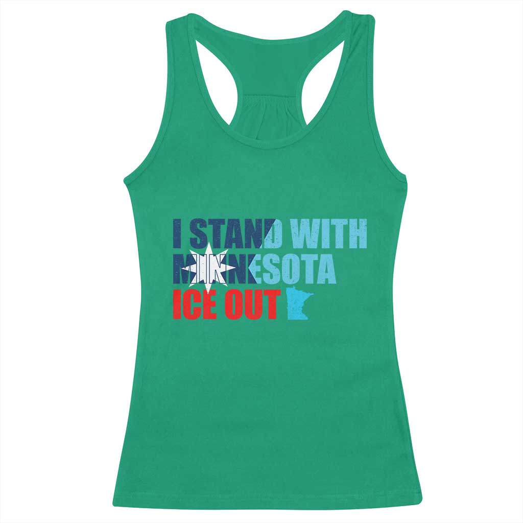 I Stand With Minnesota Racerback Tank Top Minnesota Resist Anti ICE Immigration Protest
