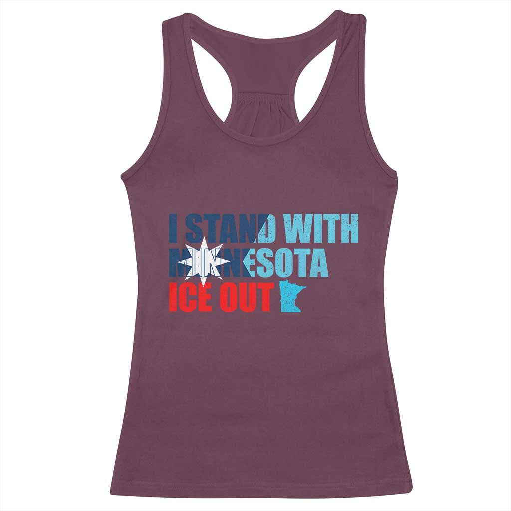 I Stand With Minnesota Racerback Tank Top Minnesota Resist Anti ICE Immigration Protest