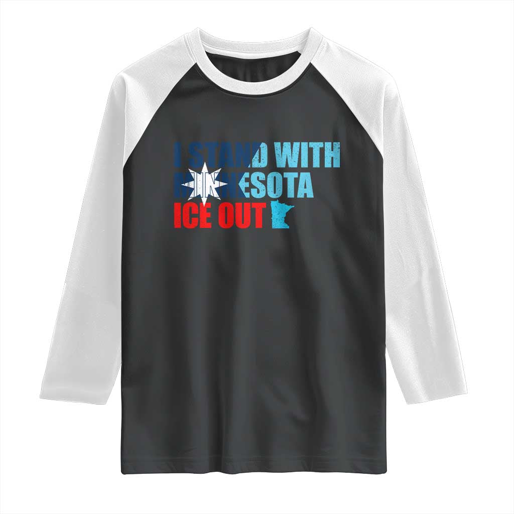 I Stand With Minnesota Raglan Shirt Minnesota Resist Anti ICE Immigration Protest