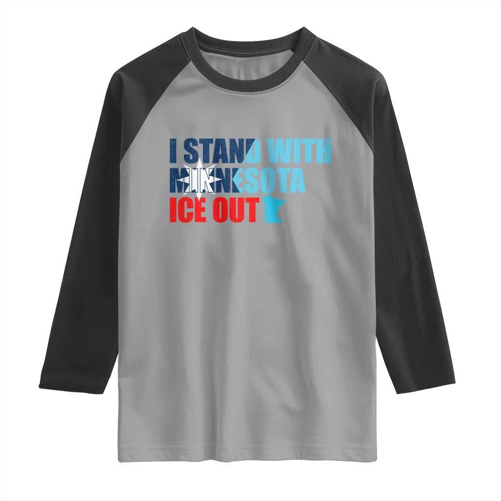 I Stand With Minnesota Raglan Shirt Minnesota Resist Anti ICE Immigration Protest