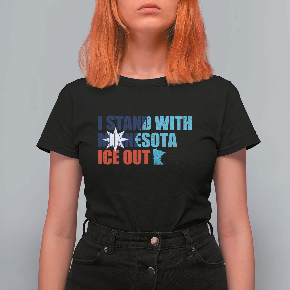 I Stand With Minnesota T Shirt For Women Minnesota Resist Anti ICE Immigration Protest