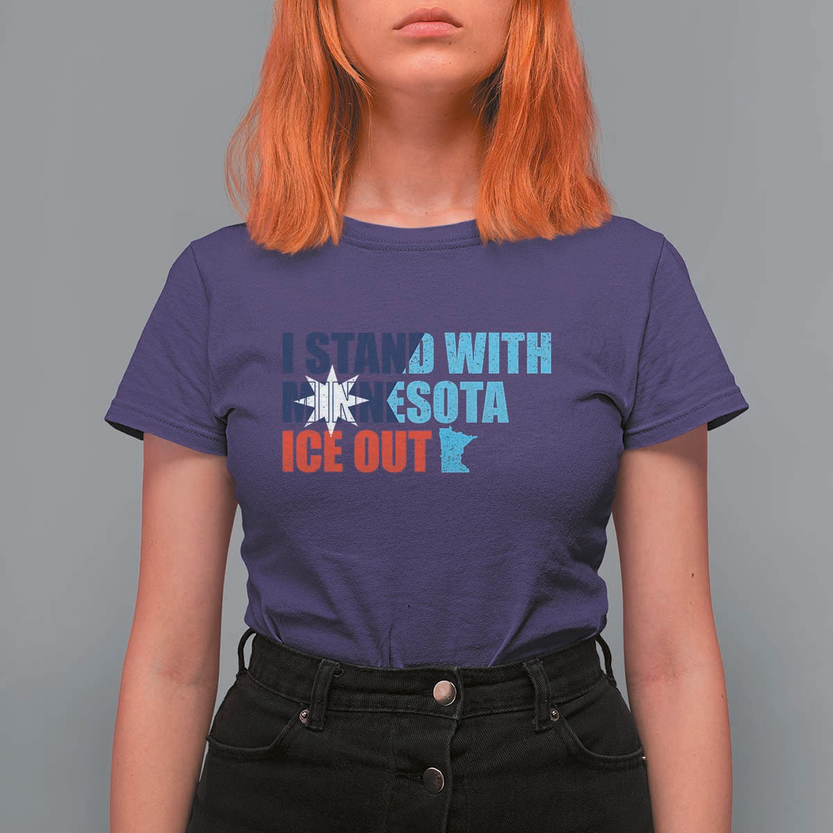 I Stand With Minnesota T Shirt For Women Minnesota Resist Anti ICE Immigration Protest