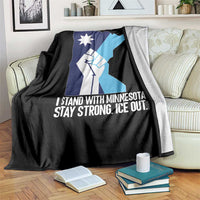 I Stand With Minnesota Throw Blanket Minnesota Flag Anti ICE Immigration Protest Resist