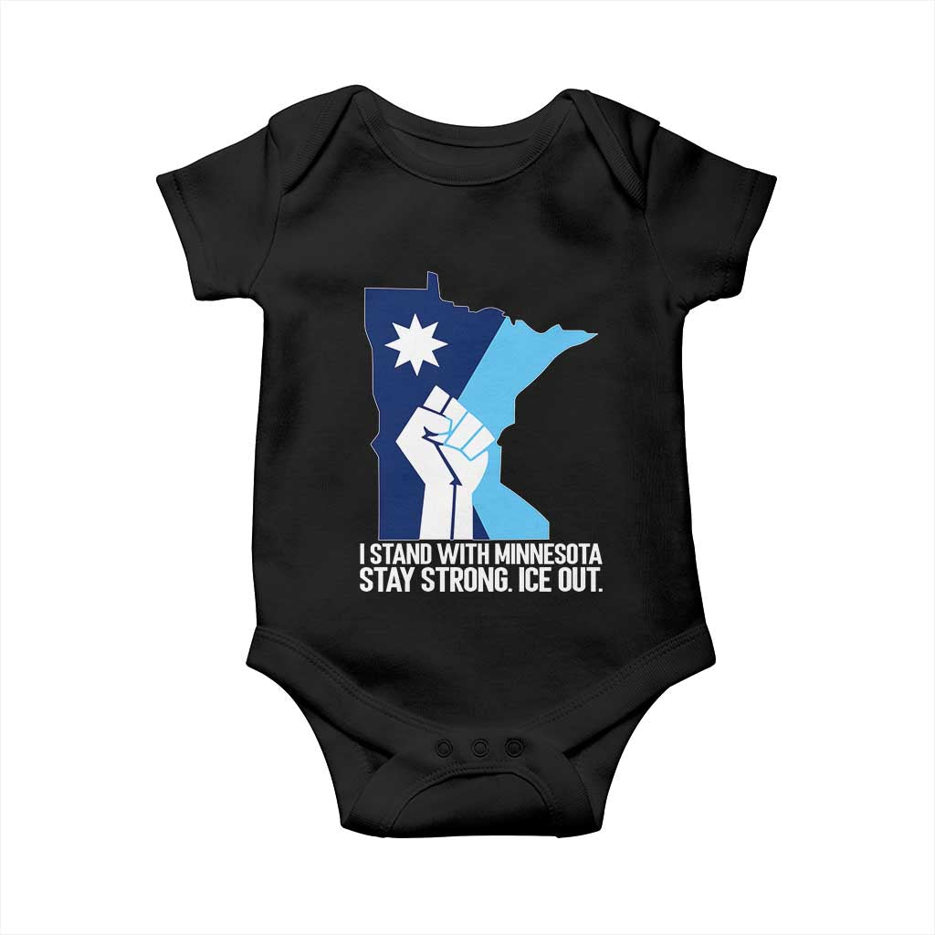 I Stand With Minnesota Baby Onesie Minnesota Flag Anti ICE Immigration Protest Resist