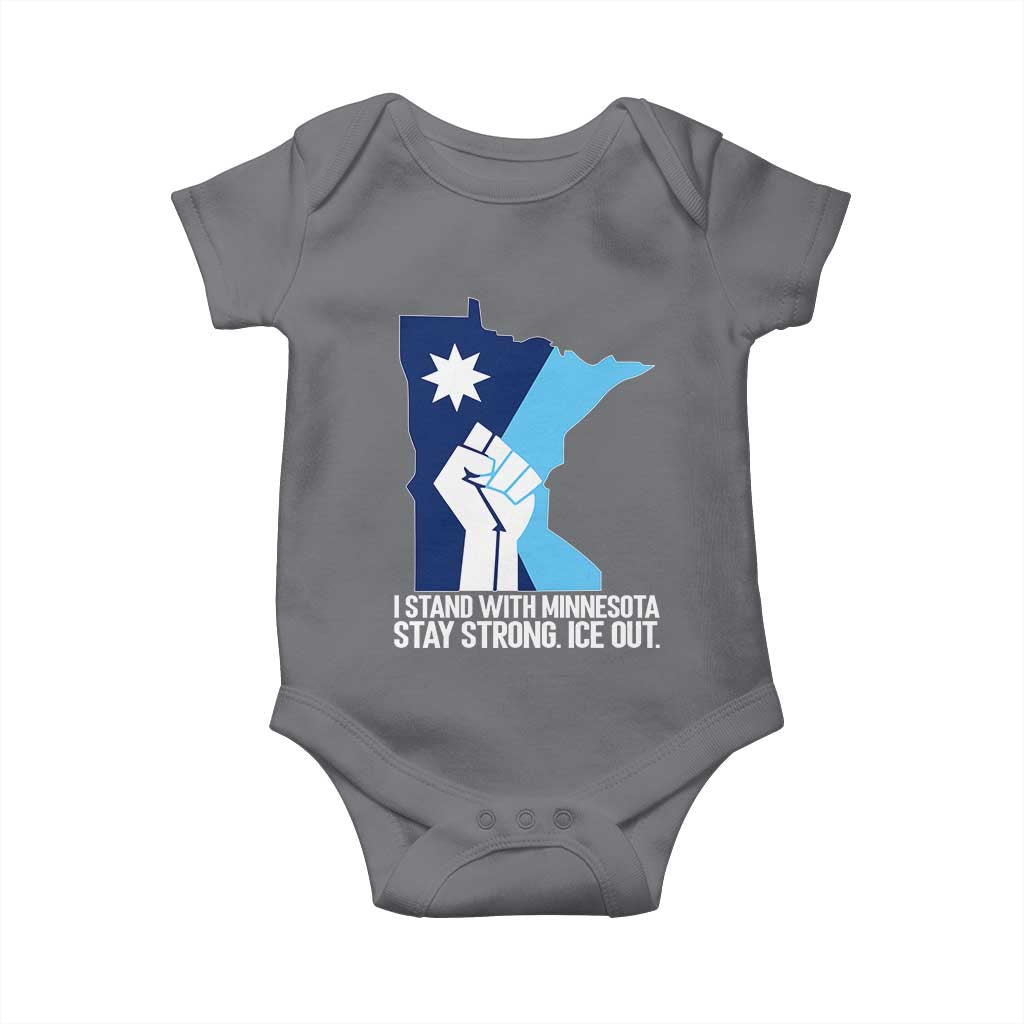 I Stand With Minnesota Baby Onesie Minnesota Flag Anti ICE Immigration Protest Resist