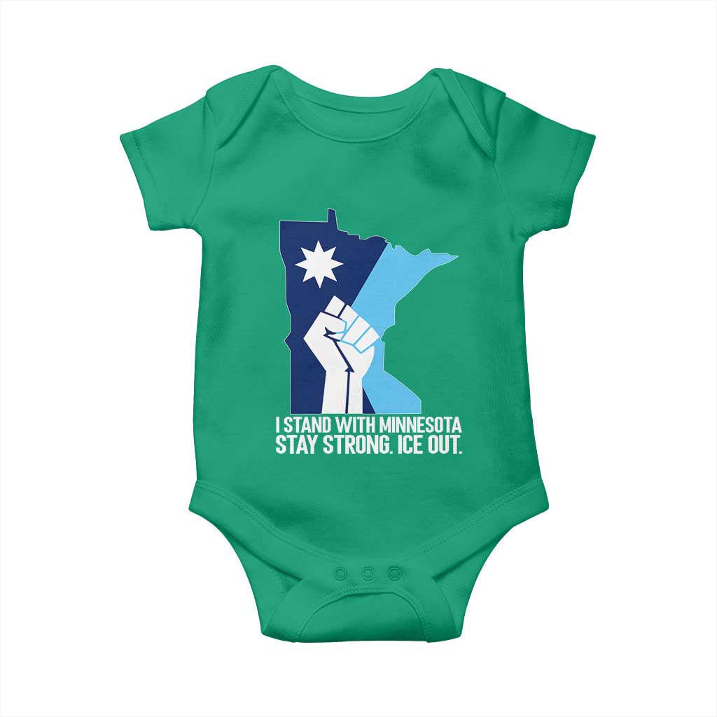 I Stand With Minnesota Baby Onesie Minnesota Flag Anti ICE Immigration Protest Resist