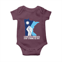 I Stand With Minnesota Baby Onesie Minnesota Flag Anti ICE Immigration Protest Resist