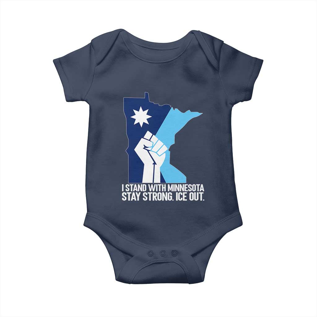 I Stand With Minnesota Baby Onesie Minnesota Flag Anti ICE Immigration Protest Resist