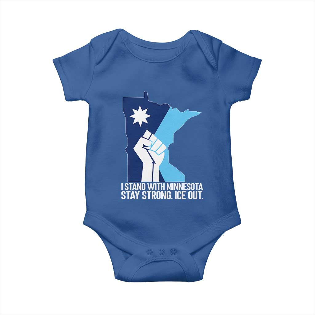 I Stand With Minnesota Baby Onesie Minnesota Flag Anti ICE Immigration Protest Resist