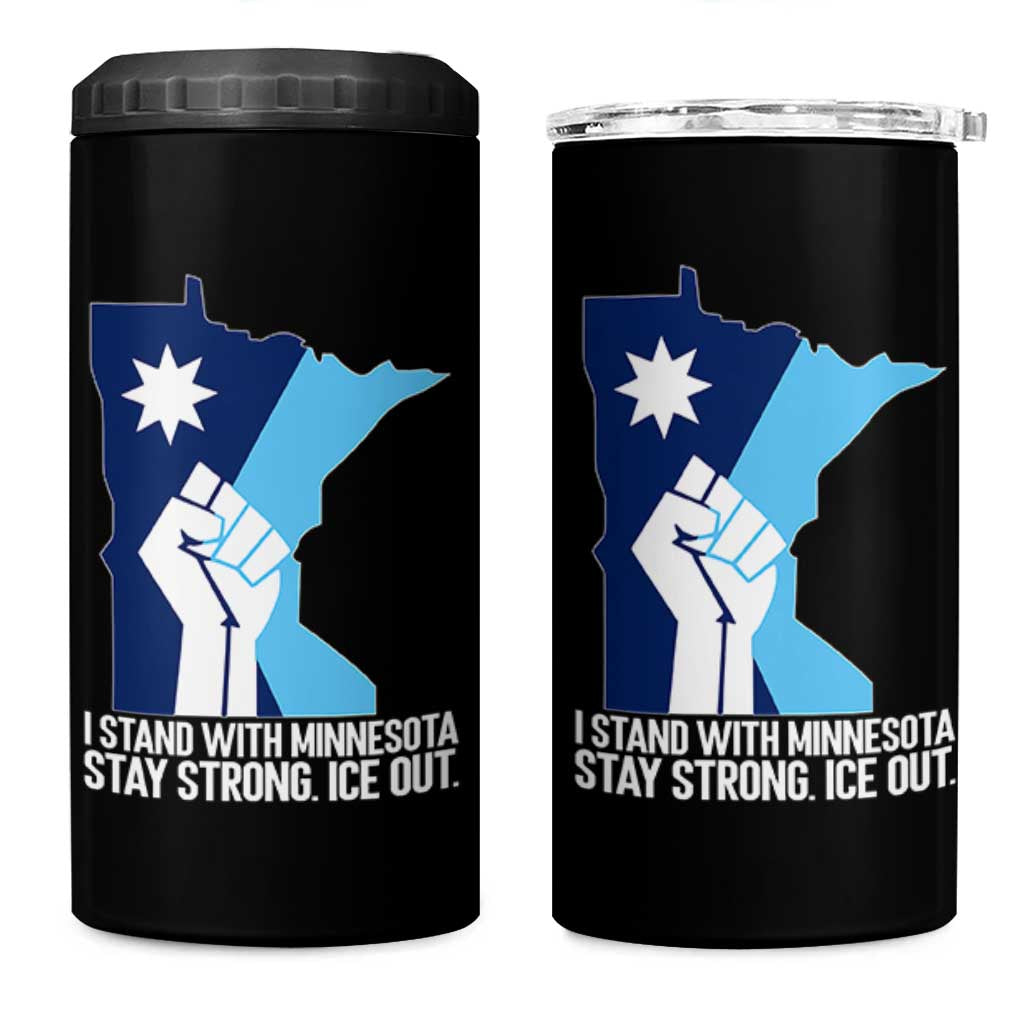 I Stand With Minnesota 4 in 1 Can Cooler Tumbler Minnesota Flag Anti ICE Immigration Protest Resist