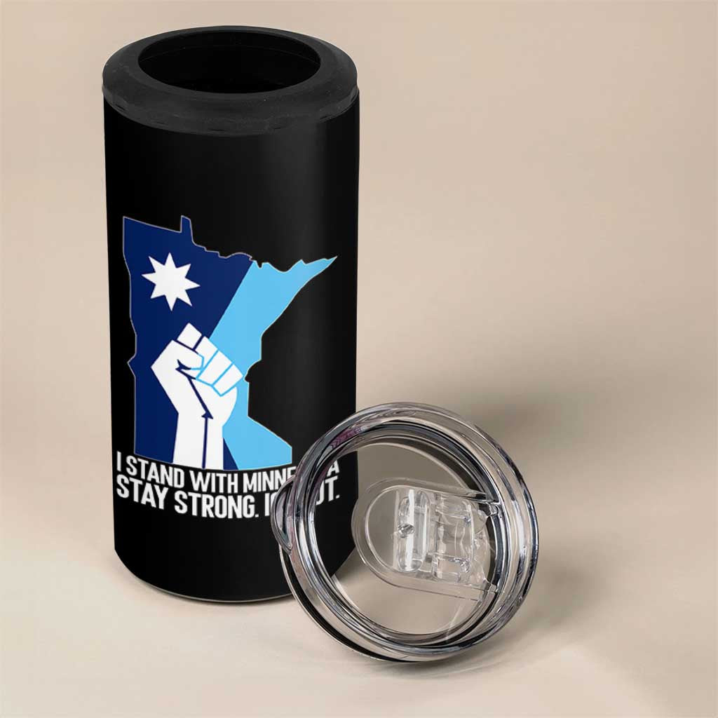 I Stand With Minnesota 4 in 1 Can Cooler Tumbler Minnesota Flag Anti ICE Immigration Protest Resist