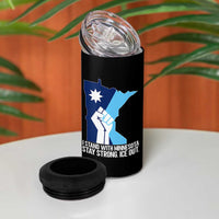 I Stand With Minnesota 4 in 1 Can Cooler Tumbler Minnesota Flag Anti ICE Immigration Protest Resist