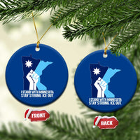 I Stand With Minnesota Ceramic Ornament Minnesota Flag Anti ICE Immigration Protest Resist
