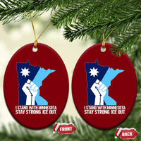 I Stand With Minnesota Ceramic Ornament Minnesota Flag Anti ICE Immigration Protest Resist