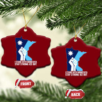 I Stand With Minnesota Ceramic Ornament Minnesota Flag Anti ICE Immigration Protest Resist