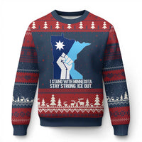 I Stand With Minnesota Ugly Christmas Sweater Minnesota Flag Anti ICE Immigration Protest Resist