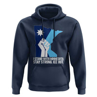 I Stand With Minnesota Hoodie Minnesota Flag Anti ICE Immigration Protest Resist