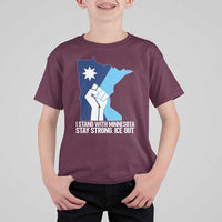 I Stand With Minnesota T Shirt For Kid Minnesota Flag Anti ICE Immigration Protest Resist
