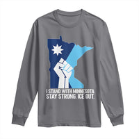 I Stand With Minnesota Long Sleeve Shirt Minnesota Flag Anti ICE Immigration Protest Resist