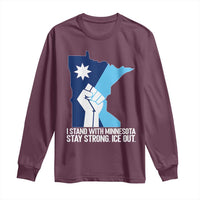 I Stand With Minnesota Long Sleeve Shirt Minnesota Flag Anti ICE Immigration Protest Resist