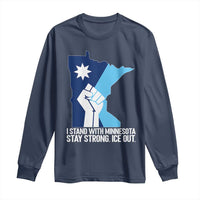 I Stand With Minnesota Long Sleeve Shirt Minnesota Flag Anti ICE Immigration Protest Resist
