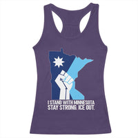 I Stand With Minnesota Racerback Tank Top Minnesota Flag Anti ICE Immigration Protest Resist