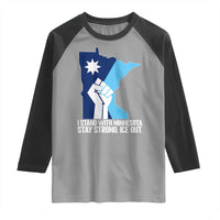 I Stand With Minnesota Raglan Shirt Minnesota Flag Anti ICE Immigration Protest Resist