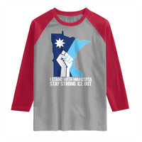 I Stand With Minnesota Raglan Shirt Minnesota Flag Anti ICE Immigration Protest Resist