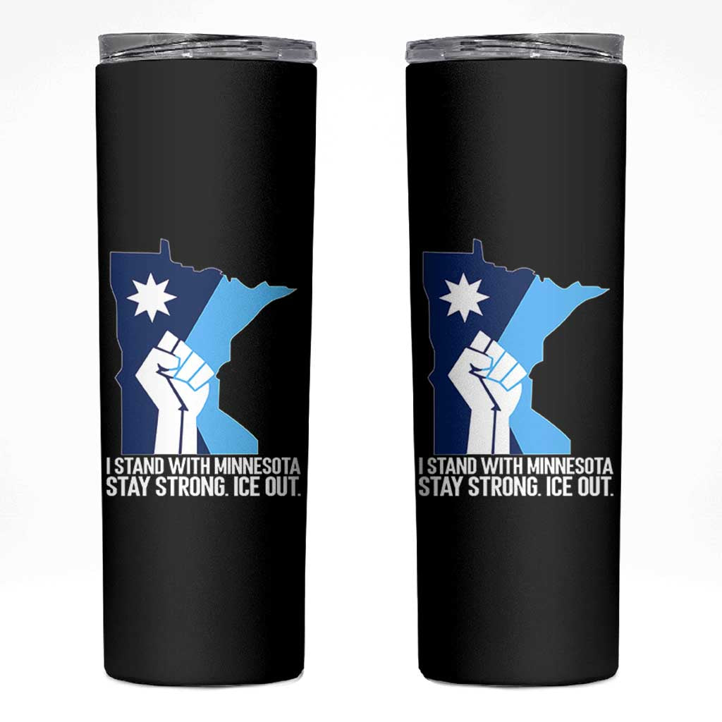 I Stand With Minnesota Skinny Tumbler Minnesota Flag Anti ICE Immigration Protest Resist