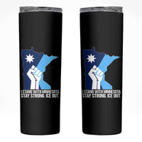 I Stand With Minnesota Skinny Tumbler Minnesota Flag Anti ICE Immigration Protest Resist