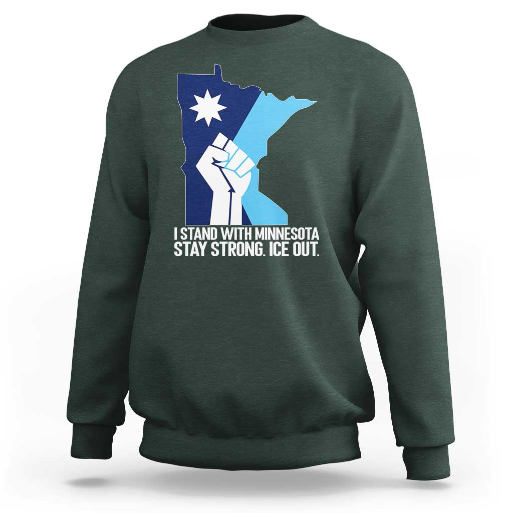 I Stand With Minnesota Sweatshirt Minnesota Flag Anti ICE Immigration Protest Resist