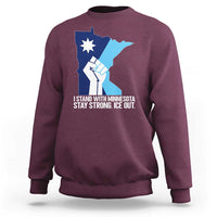 I Stand With Minnesota Sweatshirt Minnesota Flag Anti ICE Immigration Protest Resist
