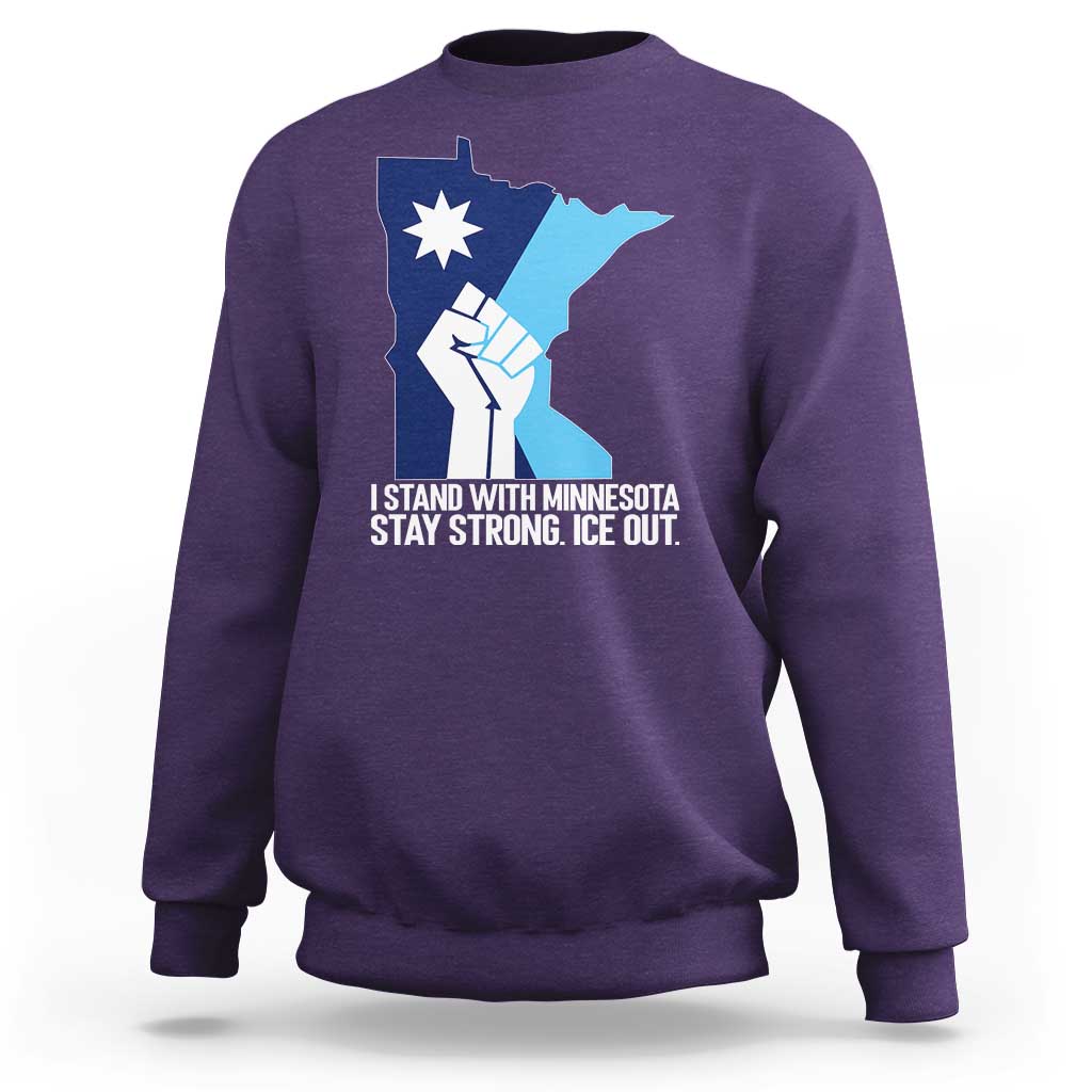 I Stand With Minnesota Sweatshirt Minnesota Flag Anti ICE Immigration Protest Resist