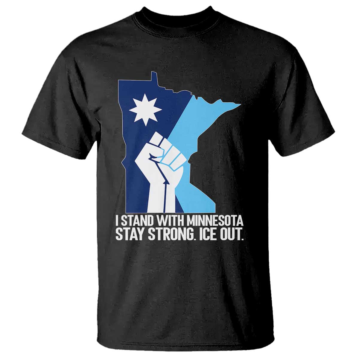 I Stand With Minnesota T Shirt Minnesota Flag Anti ICE Immigration Protest Resist