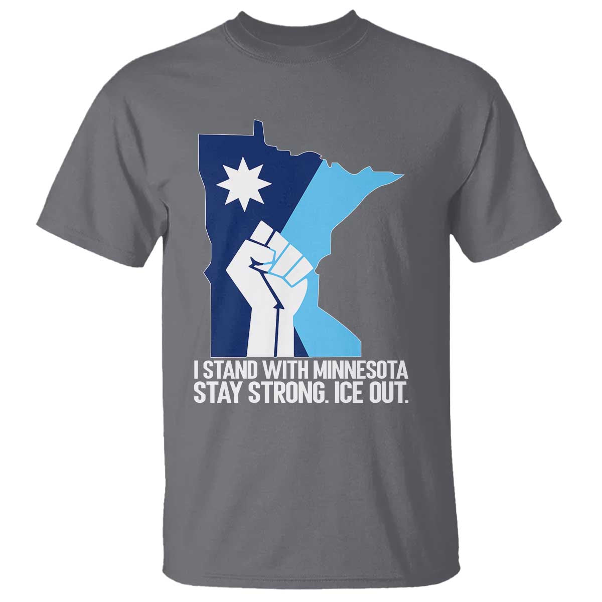 I Stand With Minnesota T Shirt Minnesota Flag Anti ICE Immigration Protest Resist