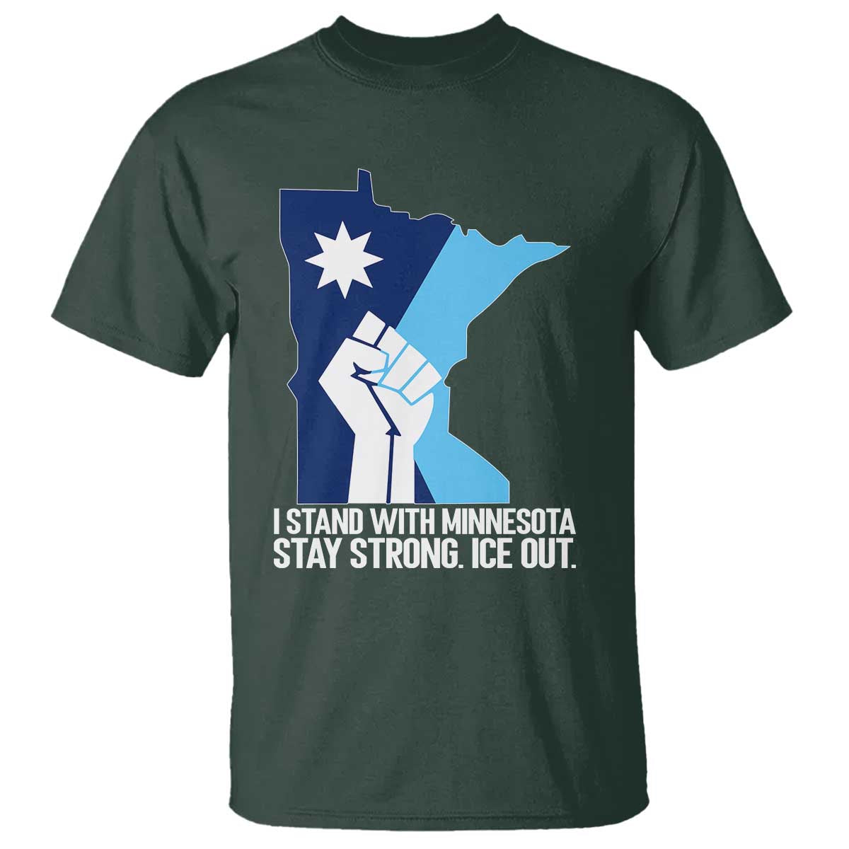 I Stand With Minnesota T Shirt Minnesota Flag Anti ICE Immigration Protest Resist