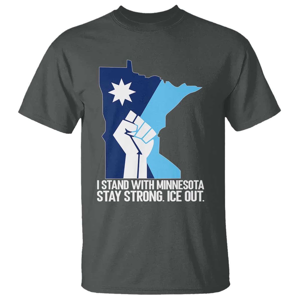 I Stand With Minnesota T Shirt Minnesota Flag Anti ICE Immigration Protest Resist