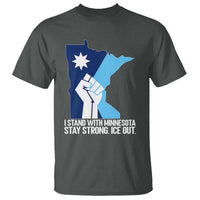 I Stand With Minnesota T Shirt Minnesota Flag Anti ICE Immigration Protest Resist